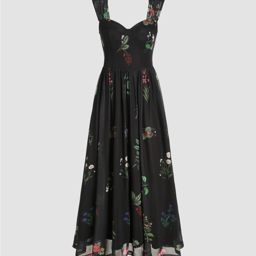 Floral Black Maxi Dress